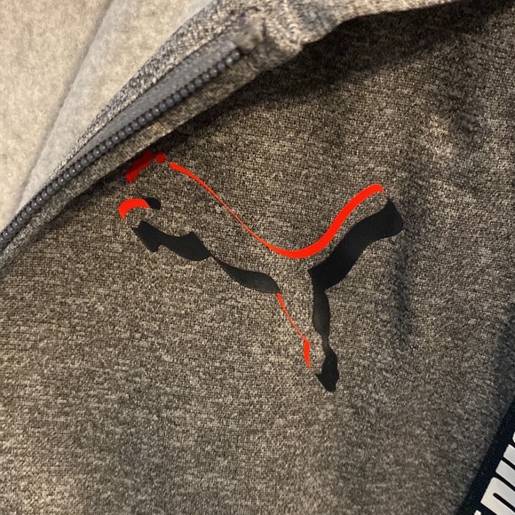 Boys, Puma,  zip up hoodie, in grey with black accents - Picture 4 of 5